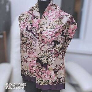 Vtg Talbots silk blush floral print scarf